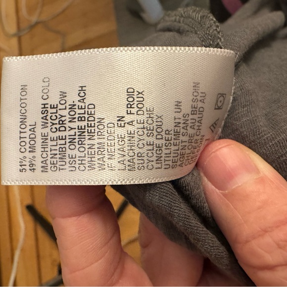 James Perse Charcoal Button-Down Shirt with 3/4 length sleeves - Picture 7 of 7